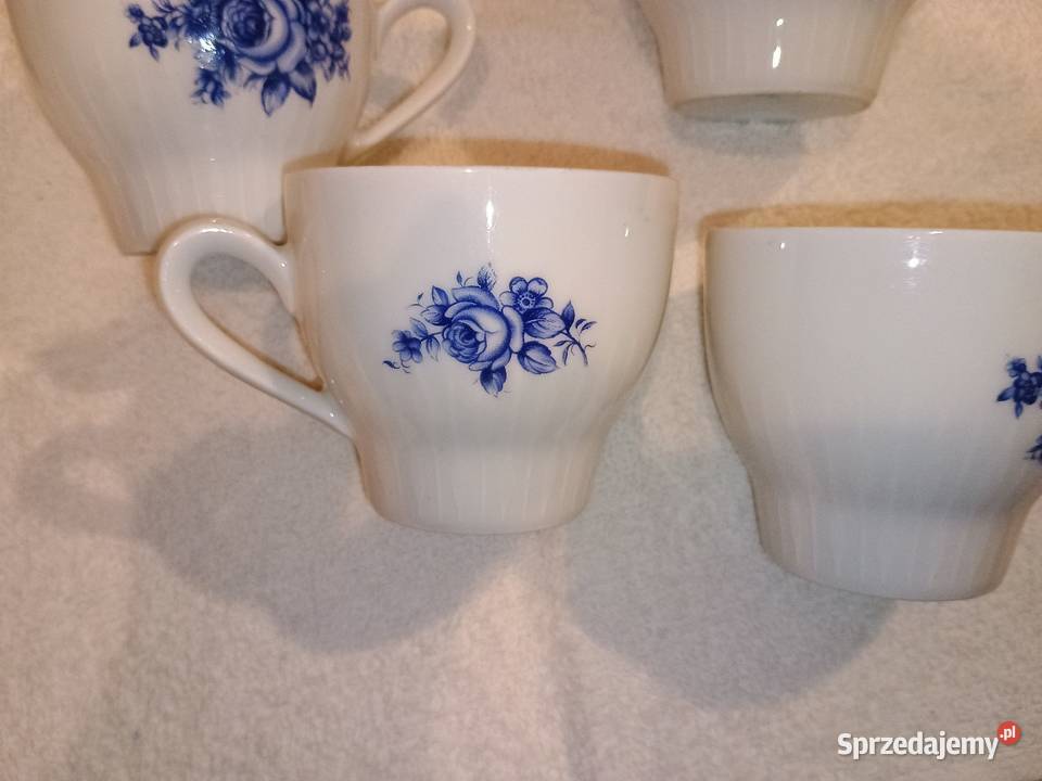 Filiżanki i cukiernica porcelanowe Skrzydlewo
