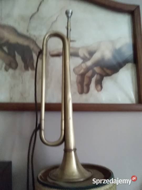 Stara mosiężna trąbka sygnałowa z lat 30 tych