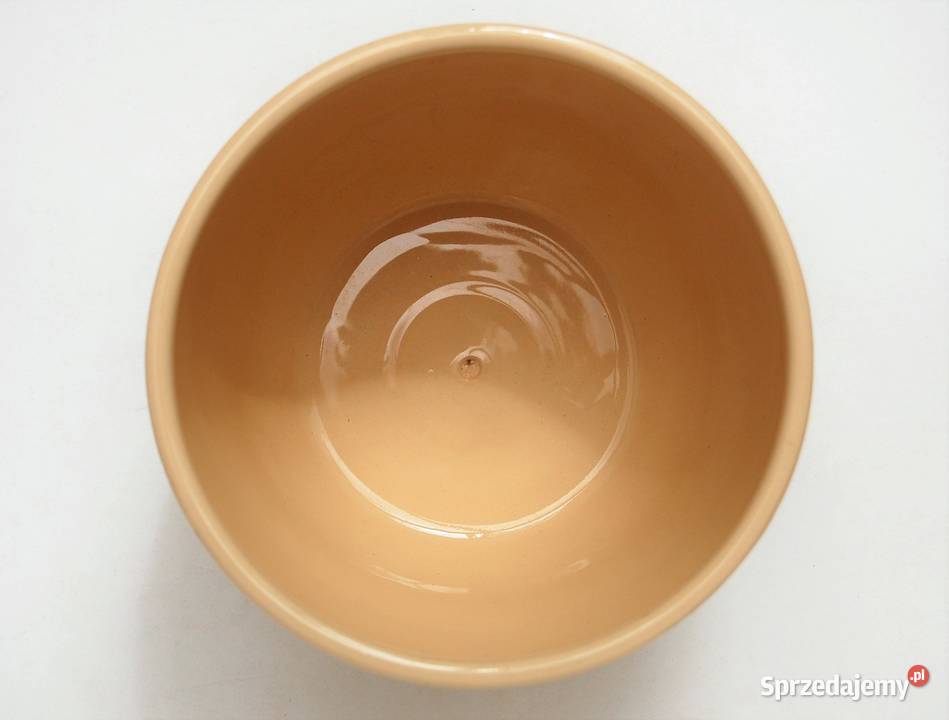 Osłonka ceramiczna beżowa gładka średnica 135 Doniczki i osłonki Lublin sprzedam