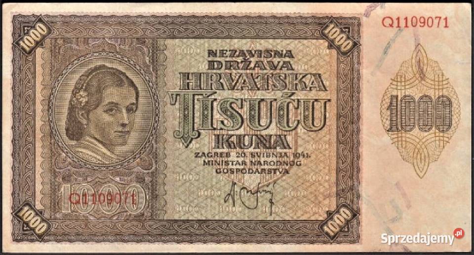 CHORWACJA 19411000 kuna EF wysyłka Człuchów sprzedam