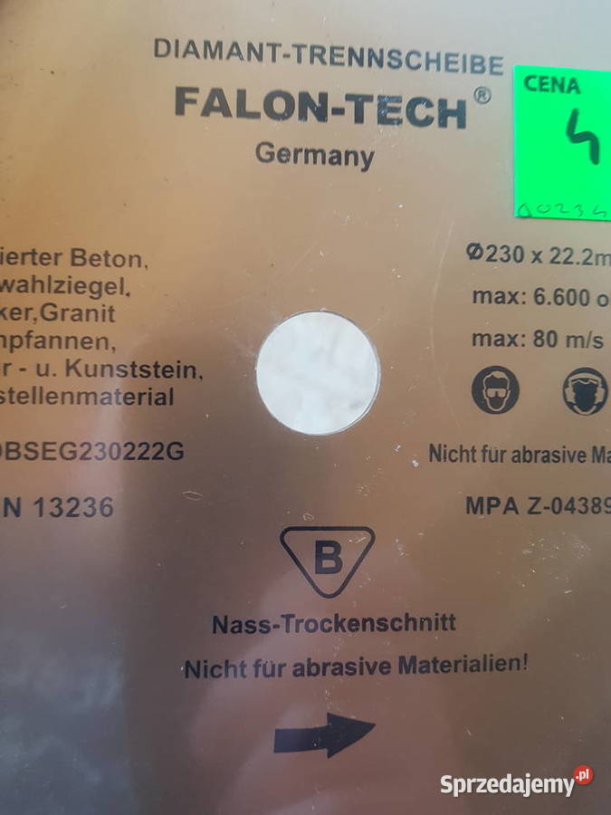 TARCZA DIAMENTOWA 230 x 222 SEGMENT FALON TECH Głogowa