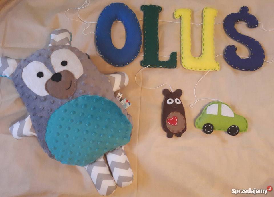 Oluś imię z filcu literki filcowe Stara Jastrząbka