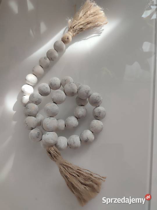 Girlanda z korali drewnianych boho vintage śląskie Sosnowiec