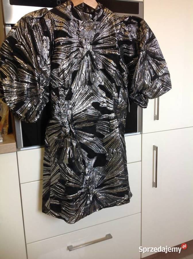 Srebrna Efektowna Sukienka Damska GINA TRICOT 36 czarny