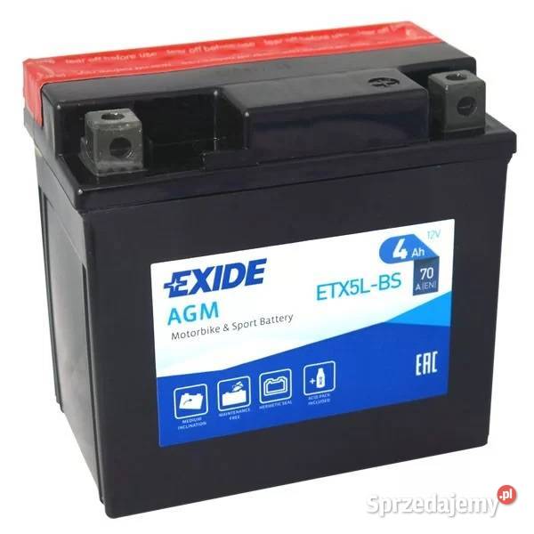 Akumulator motocyklowy EXIDE ETX5LBS YTX5LBS 12V Radom