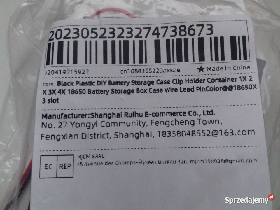 Koszyk na akumulatory 3x18650 z kablami Bydgoszcz