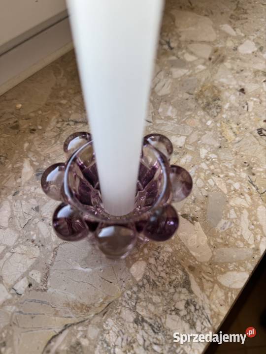 Świecznik vintage ze szkła kryształowego Mielec