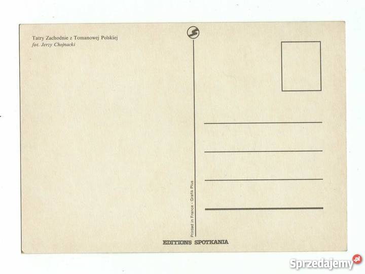 TATRY ZACHODNIE Z TOMANOWEJ POLSKIEJ POCZTÓWKA