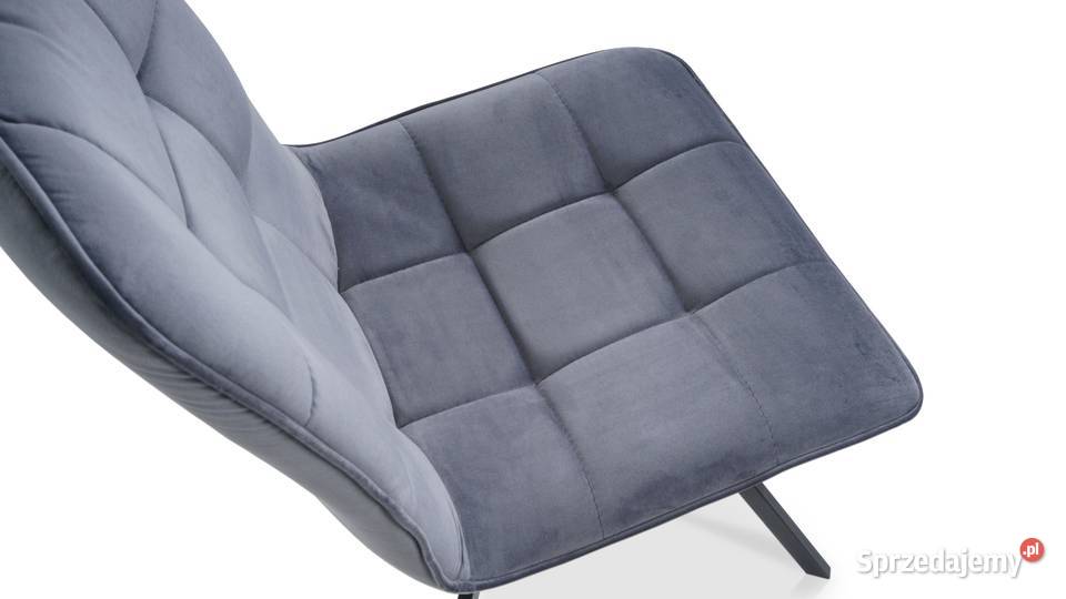 Krzesło Antracytowe na metalowych nogach Welur 64cm Toruń