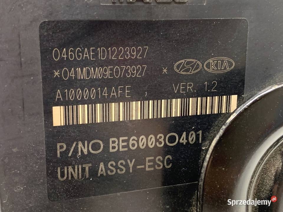 POMPA ABS KIA SPORTAGE III 589203U410 16 135 Układ ABS i ESP sprzedam
