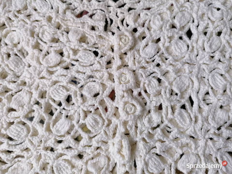 NOWY BIAŁY AŻUROWY KRÓTKI TOP BLUZECZKA SZYDEŁKO Łódź