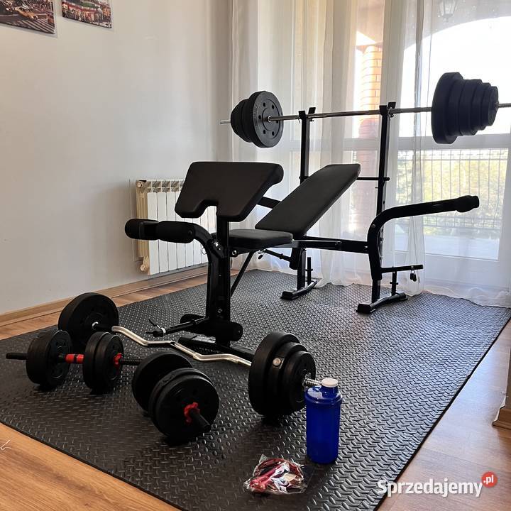 Zestaw Do Ćwiczeń 128 Siłownia Ławeczka Hantle Warszawa