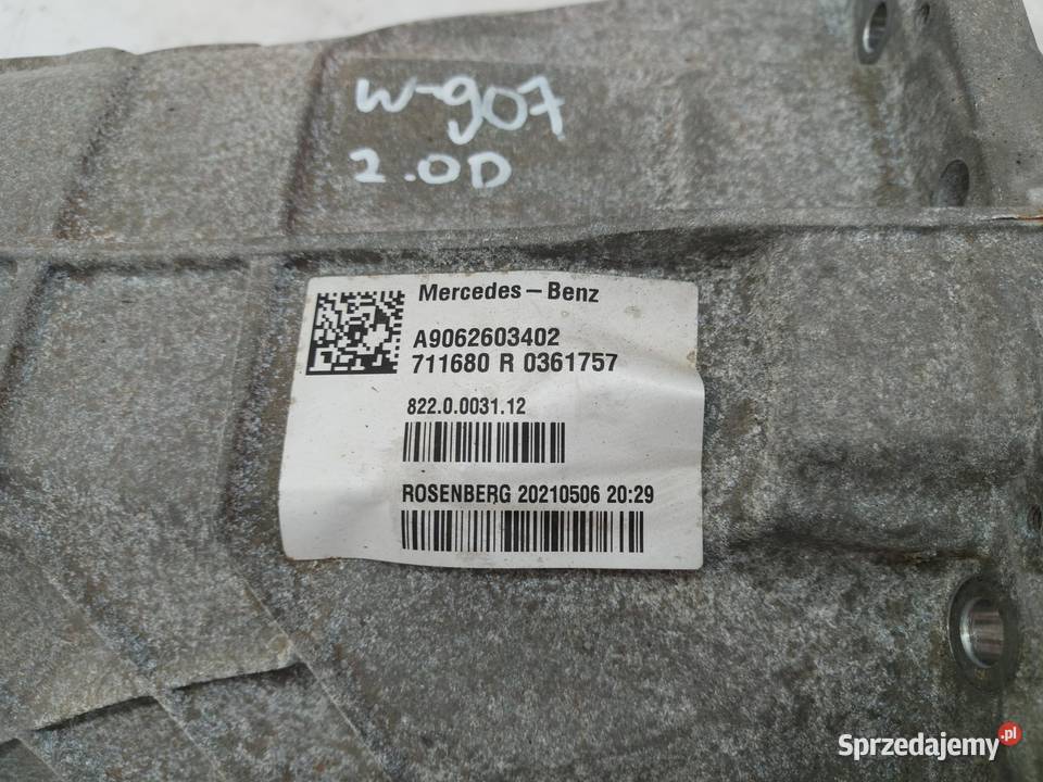 MERCEDES Sprinter W907 20 CDI Skrzynia biegów osobowe