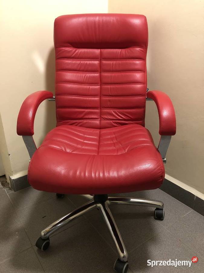 Dwa fotele biurowe regulowane skórzane małopolskie