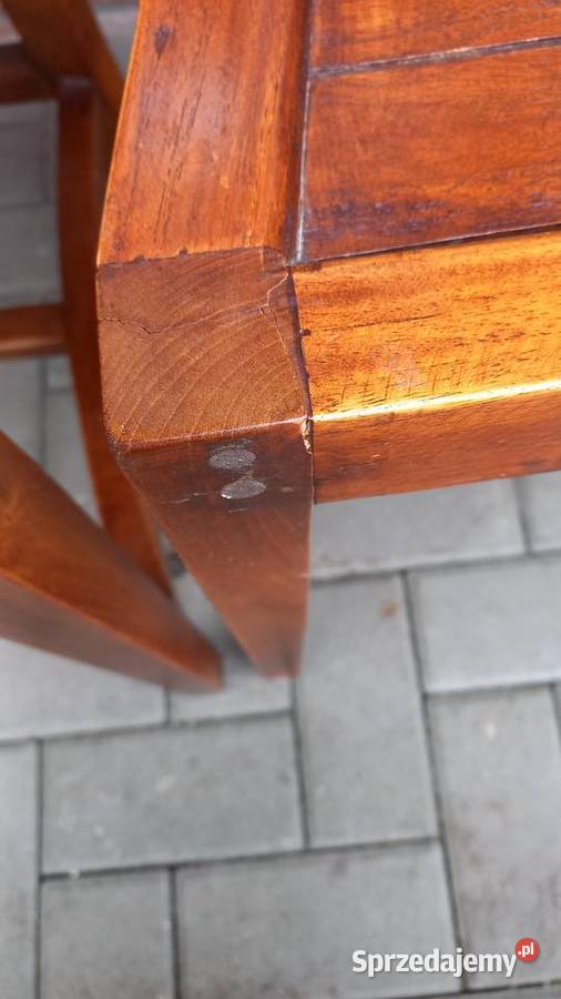 Krzesła tekowe drewniane 2 kolonialne twarde Krzesła zachodniopomorskie Gawroniec