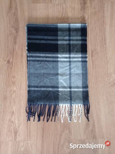 Szalik męski LANCERTO w kratę z wełną Chorzów