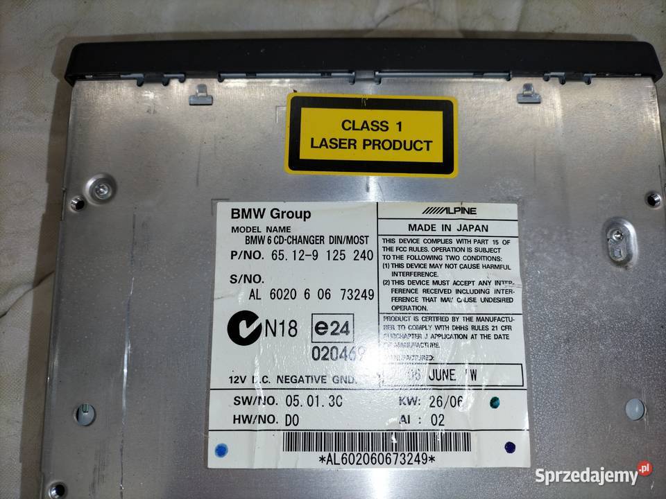 Zmieniarka płyt CD BMW E60 E61 E63 E64 Poręba