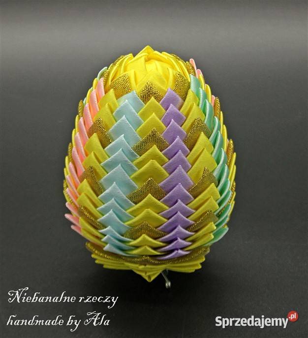 Jajka ze wstążki pisanki ozdoba Wielkanoc łódzkie Kutno