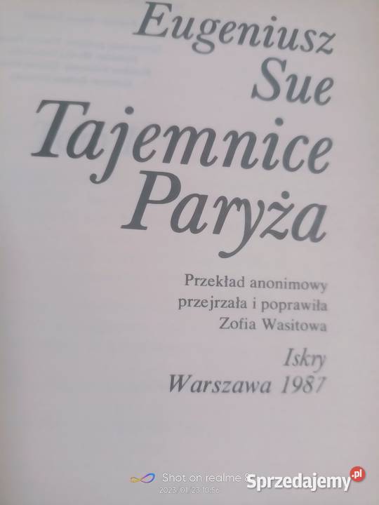Tajemnice Paryża Sue książki Warszawa księgarnia sprzedam