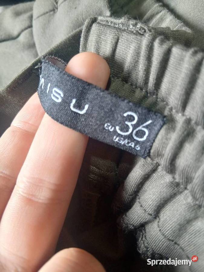 Spodnie damskie o kolorze khaki Inny materiał Słupsk