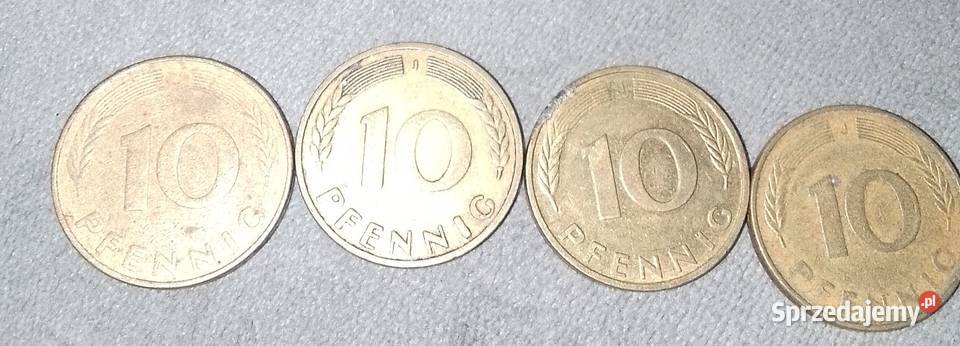 Niemieckie monety 10 i 5 Pfennig różne roczniki Kobierzyce