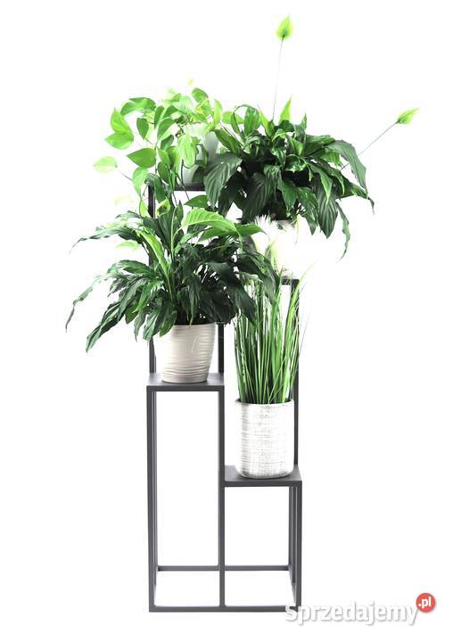 Kwietnik Metalowy Stojak na cztery kwiaty 112 odcienie szarości Sobienie-Jeziory