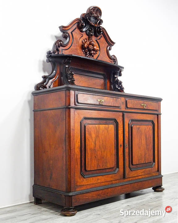 Antyk Drewniana KOMODA z nadstawką ORZECH Kredensy i witryny wielkopolskie Kalisz