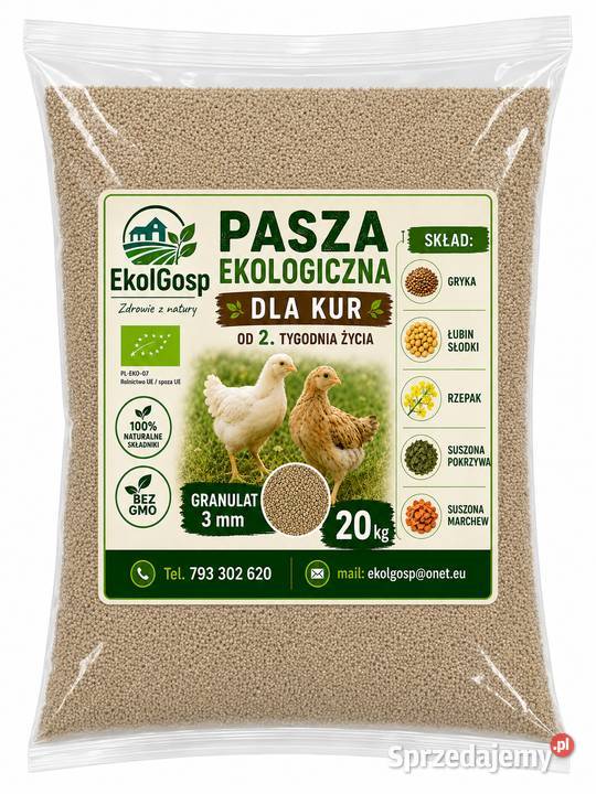 Pasza kur 20 ekologiczna sprzedam