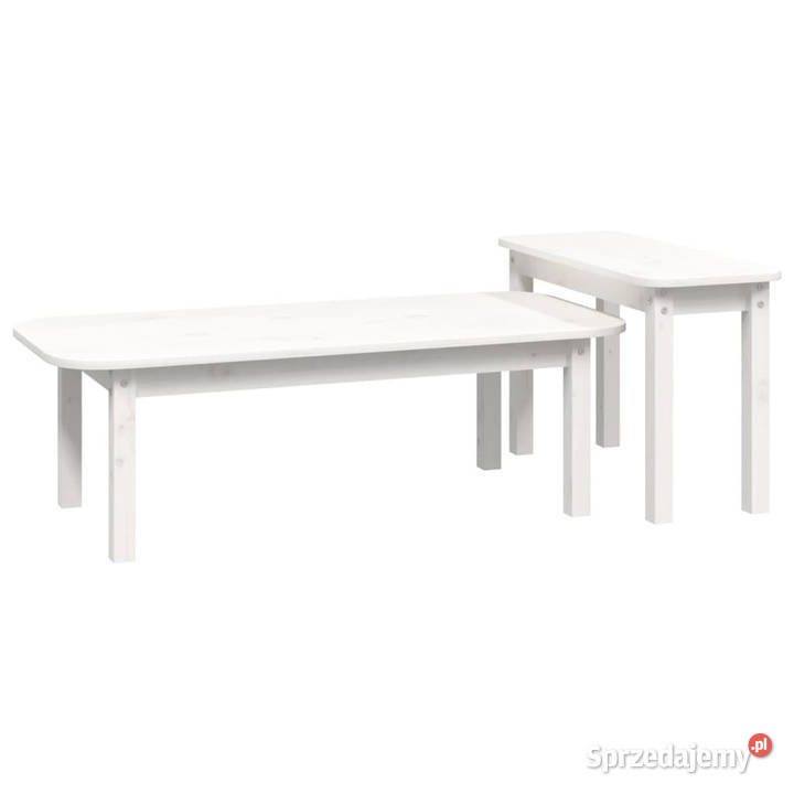 Zestaw stolików kawowych białe 2 lite drewno sprzedam