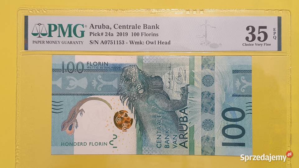 ARUBA 100 FLORIN 2019 R PMG 35 Antyki, Sztuka, Kolekcje pomorskie Lębork sprzedam