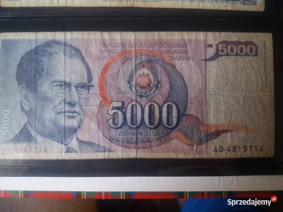 Banknot 500 1000 5000 Jugosławia śląskie Będzin