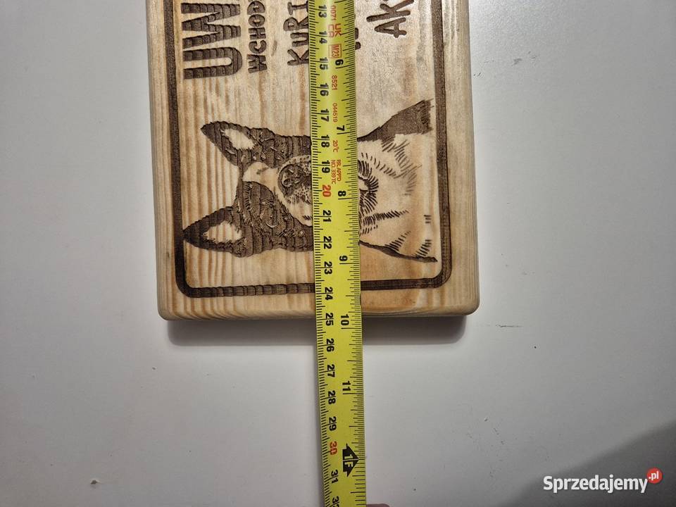 Drewniana tabliczka ostrzegawcza personalizowana lubelskie Charlejów