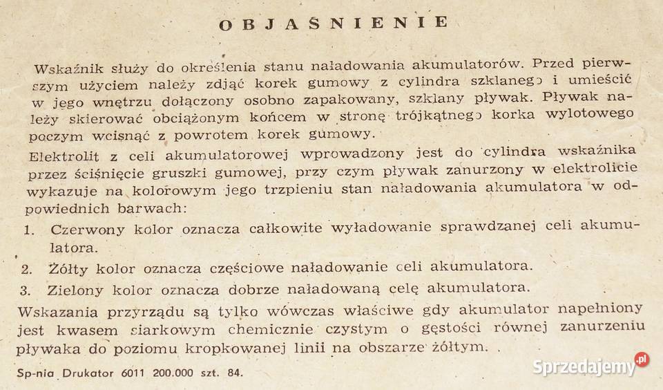 Tester wskaźnik gęstości elektrolitu akumulatora Gliwice