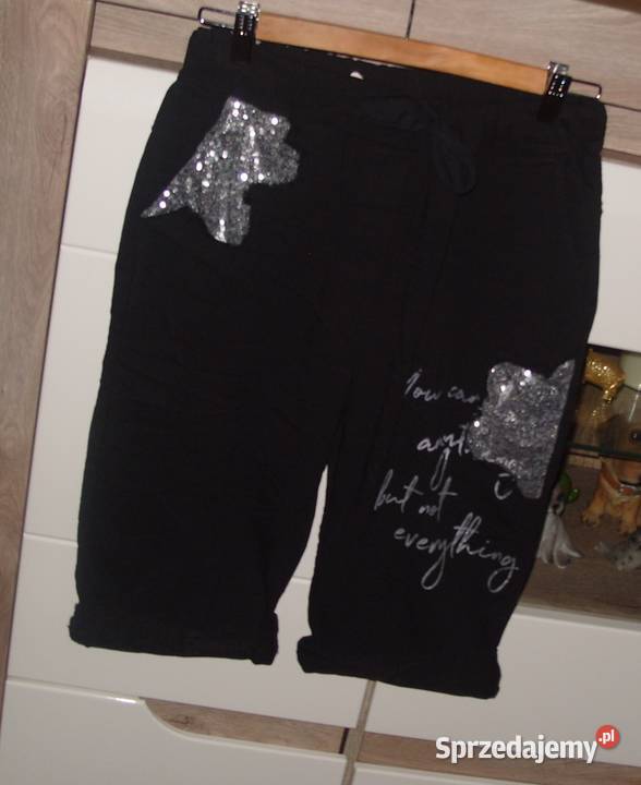 Gumowane spodenki rybaczki gnieciuchy cekiny r Rawicz