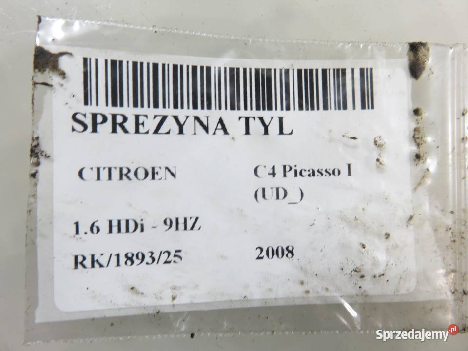 SPRĘŻYNA TYŁ CITROEN C4 Picasso I 16 HDi KOMPLET