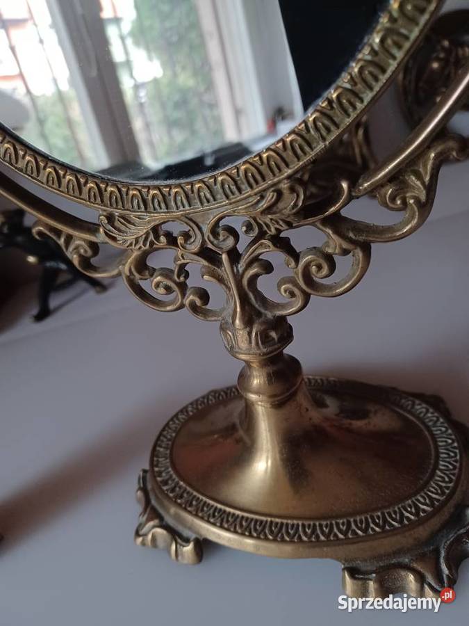 Piękne stojące lustro mosiężne Poznań