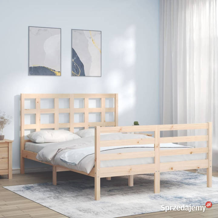 Rama łóżka z wezgłowiem lite drewno WM3193961 100cm Warszawa