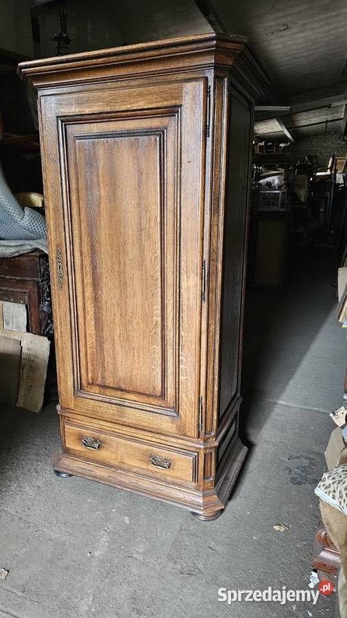 Pojedyncza szafa dębowa lity dąb 2 komplet