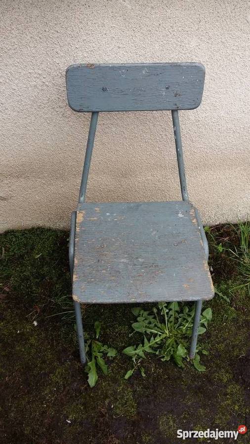 Metalowe szkolne krzesło z lat 70tych do Kościan sprzedam