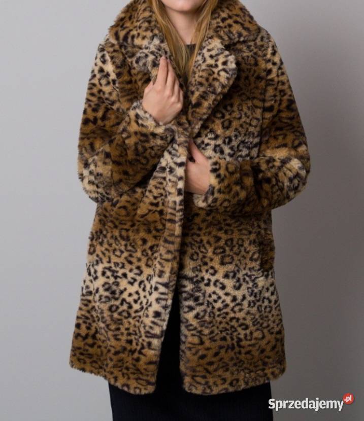 Maddox płaszcz damski sztuczne futerko panterka