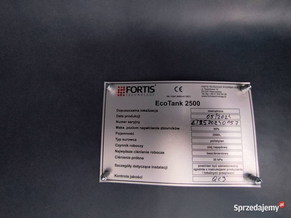 NOWY Zbiornik na Paliwo 2500L Fortis Eco Tank