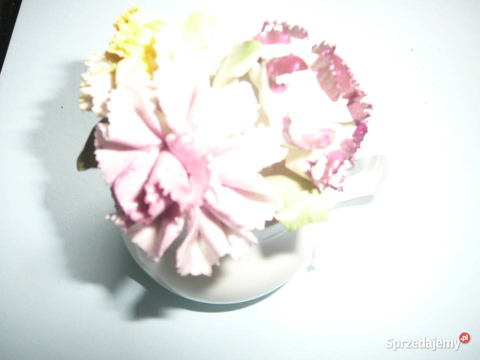 kwiatki w wazoniku ceramika logowana Anglia Wrocław