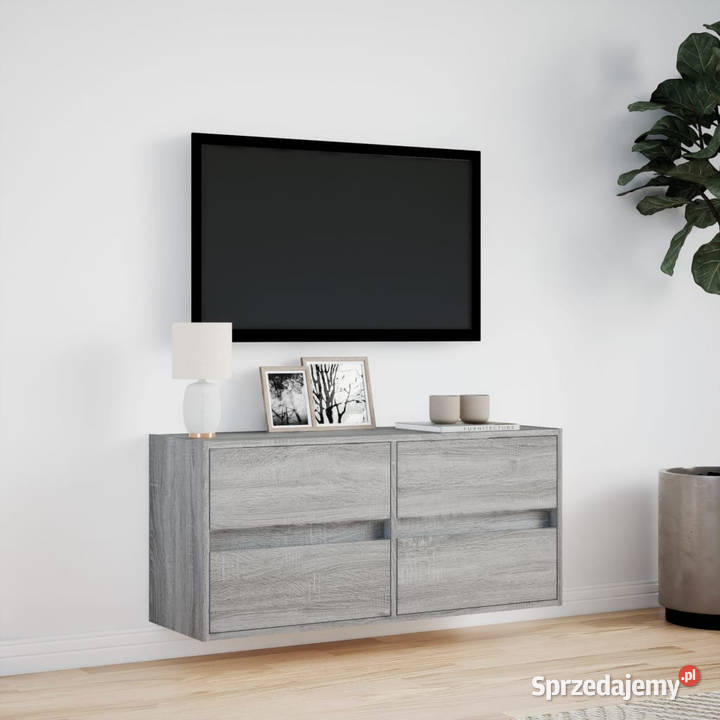 Ścienna szafka TV z LED szary dąb sonoma Warszawa