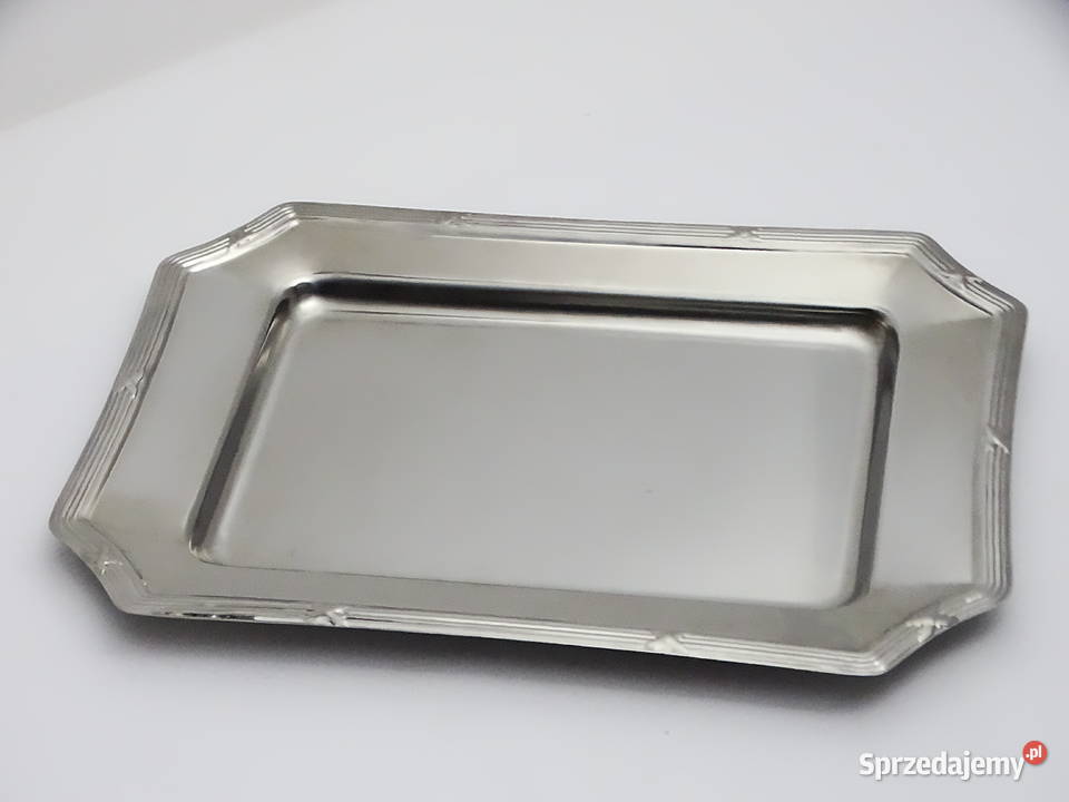 Taca metalowa z ozdobnym rantem stal nierdzewna lubelskie Biłgoraj