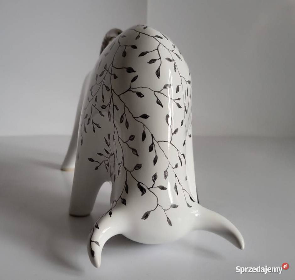Byk Figurka Byczek ceramiczny ręcznie malowany Rękodzieło pomorskie Sierakowice