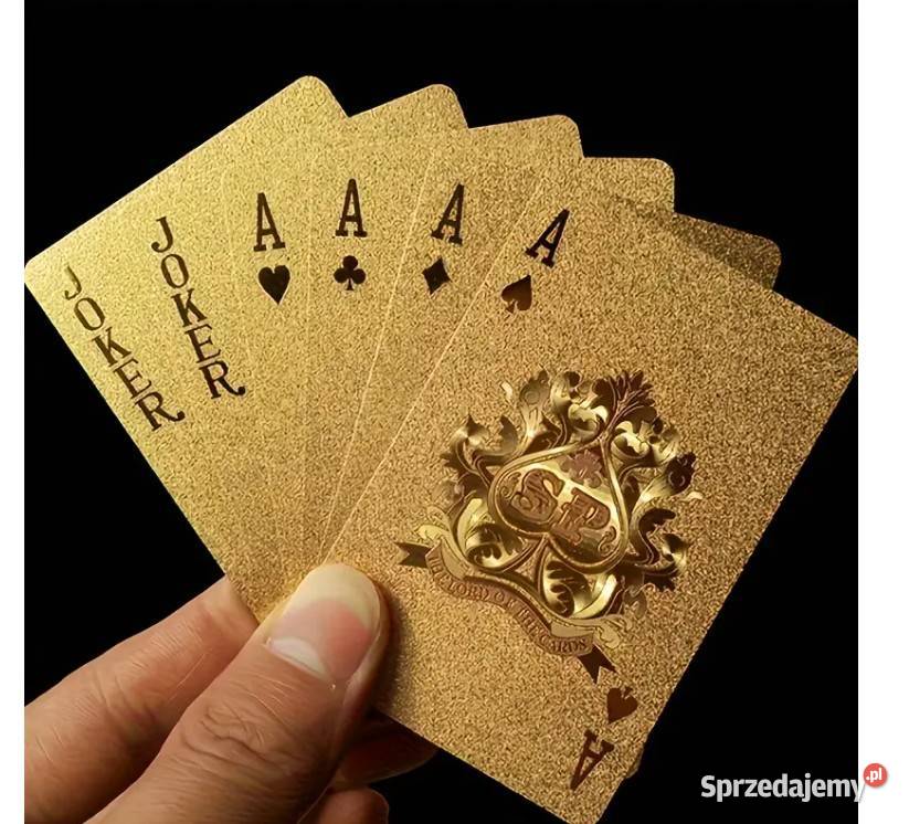 Kolekcjonerska talia kart 52 2 w kolorze złotym Warszawa