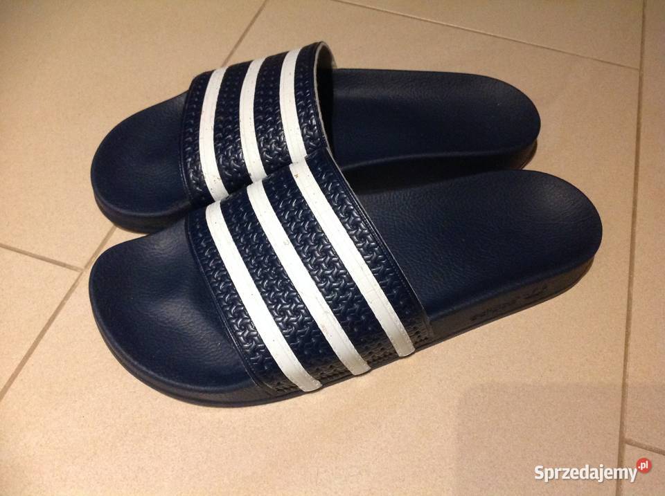 Adidas Klapki Granatowo Białe Męskie 10 44 44 23 Adidas Nowa Sól