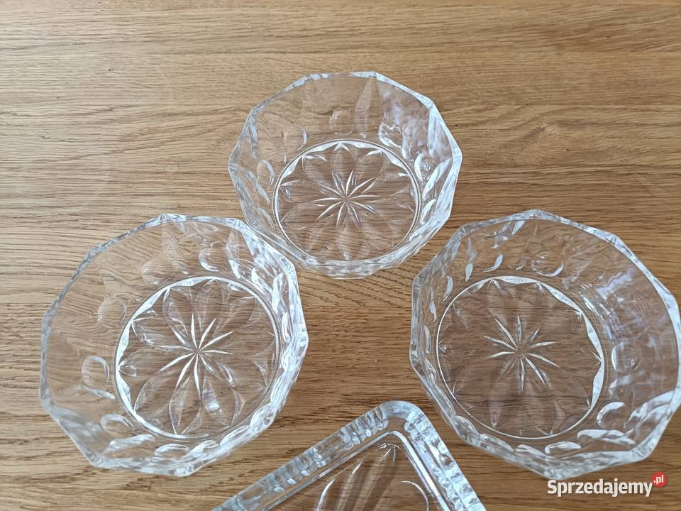 Piękne szkło PRL półmisek i salaterki Warszawa