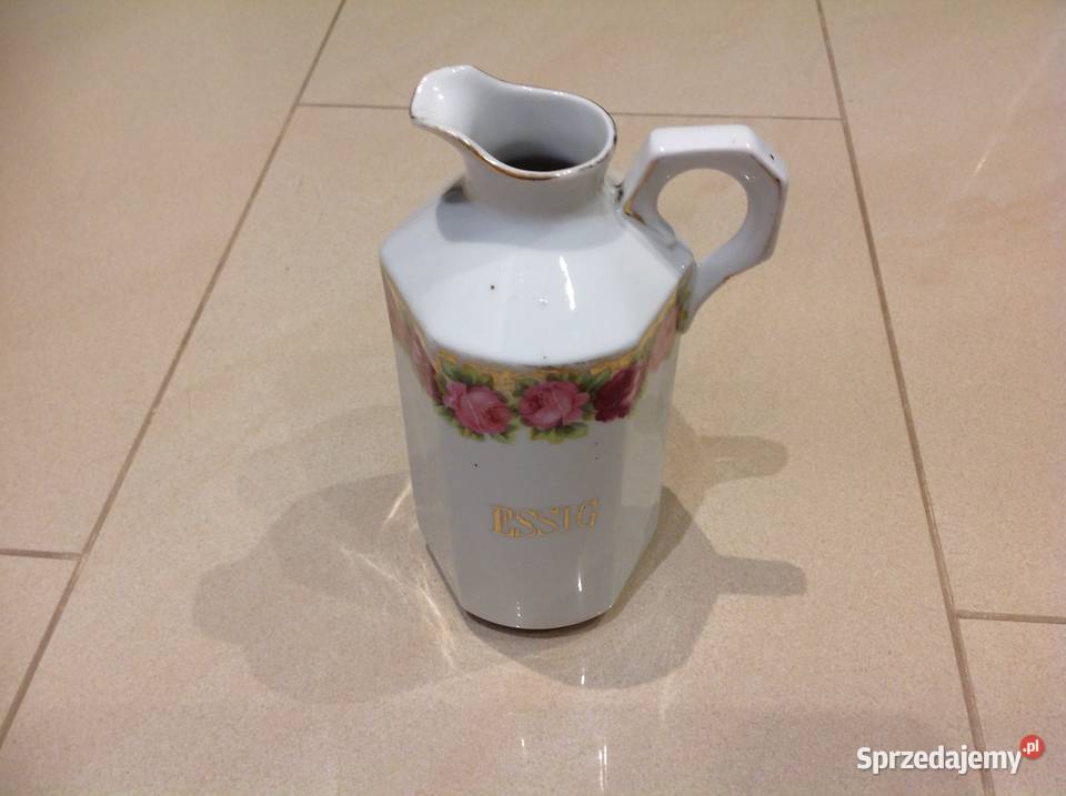 Stara Porcelanowa Karafka na Ocet ESSIG
