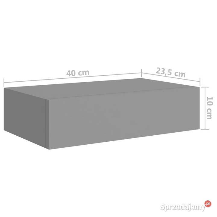 Półki ścienne z szufladą 2 szare 40 x 235 x 10 mazowieckie Warszawa